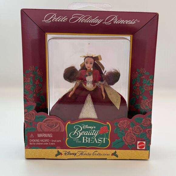 Vtg 1998 Disney Beauty and the Beast Belle Petite Holiday Princess Ornament NIB - Picture 1 of 8